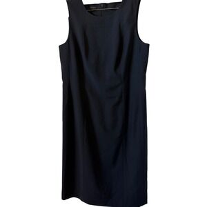Talbots Women's Dress Size 14 Sleeveless Career Black Wool Blend Sheath